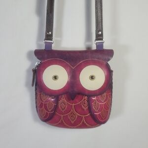 Purple and Pink Owl Design Women's Bag